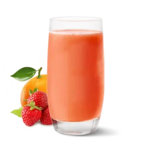 Jus d'orange et fraises